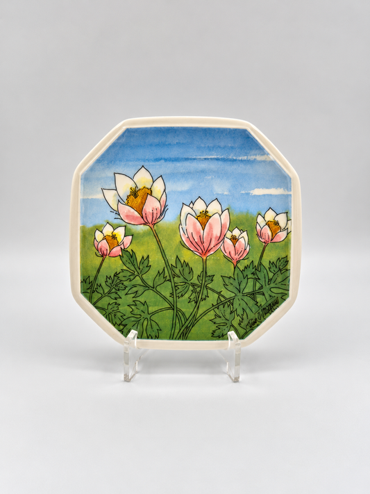 Vintage Arabia Kangasvuokko Wall Plate 15cm, Toivo G. Utriainen, Finnish Design, South Karelia Flower