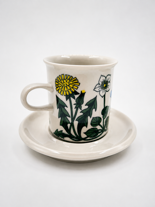 Vintage Arabia Finland Flora Coffee Cup & Saucer - Esteri Tomula