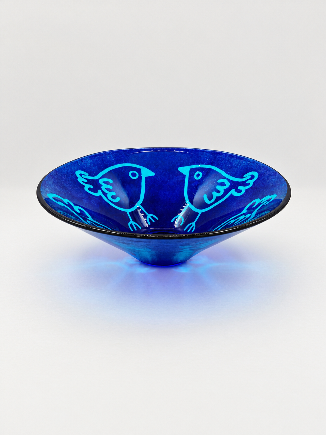 Vintage Blue Art Glass Bowl by Johansfors Glas – Jan Wiberg