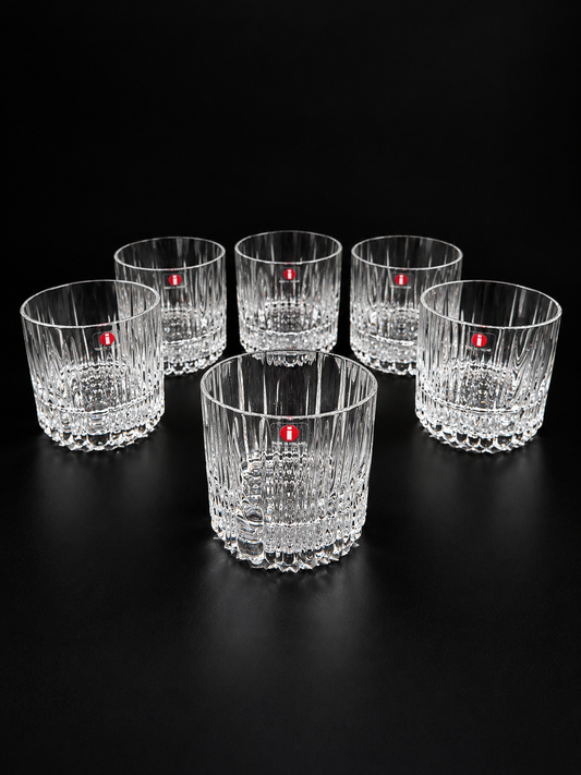 Set of Six Iittala Rihla Glass Tumblers by Valto Kokko, Finnish Design, 1980s