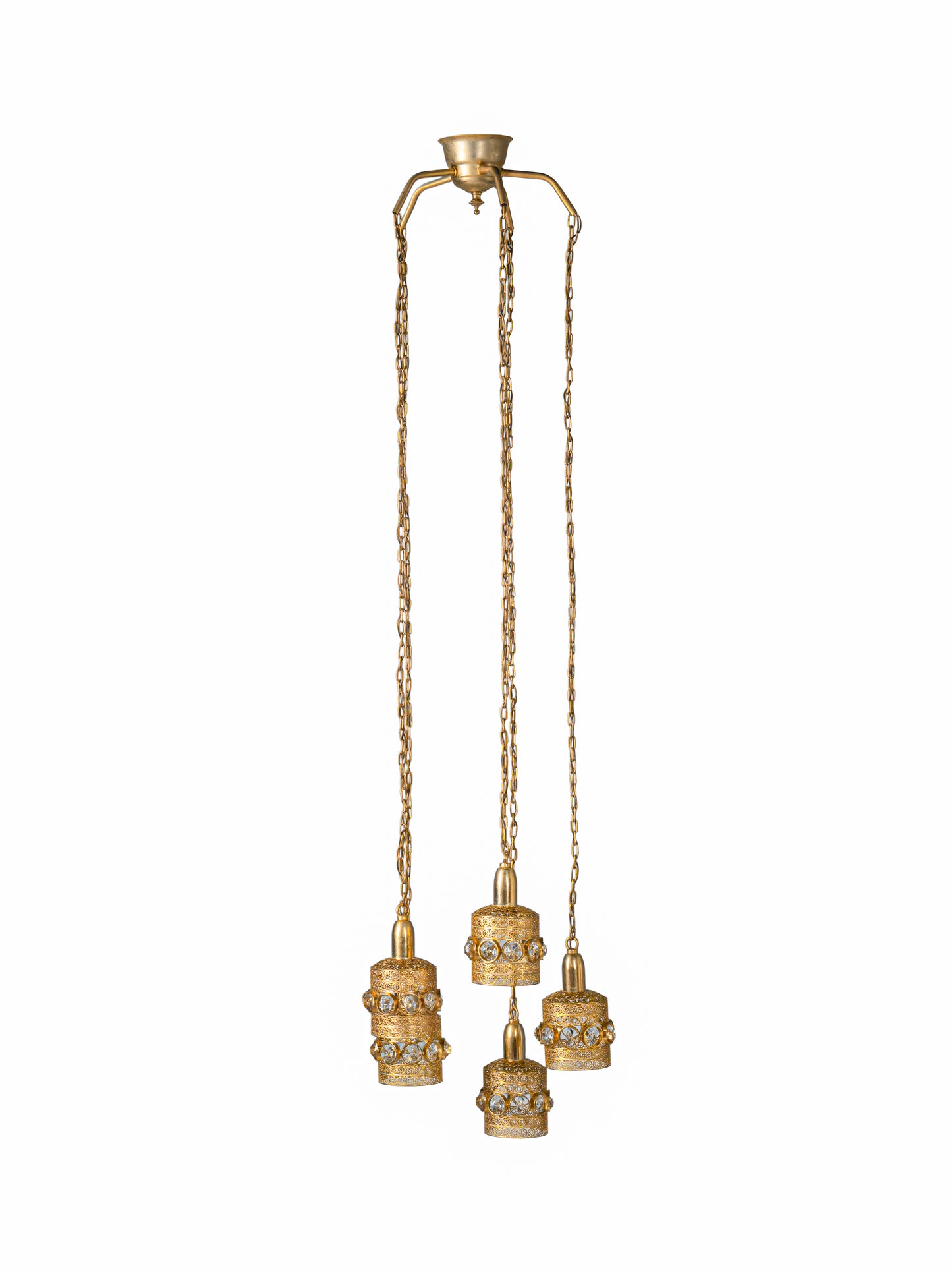 Turun Kristalli Vintage-Style Brass Crystal Chandelier