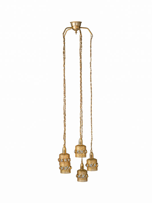 Turun Kristalli Vintage-Style Brass Crystal Chandelier