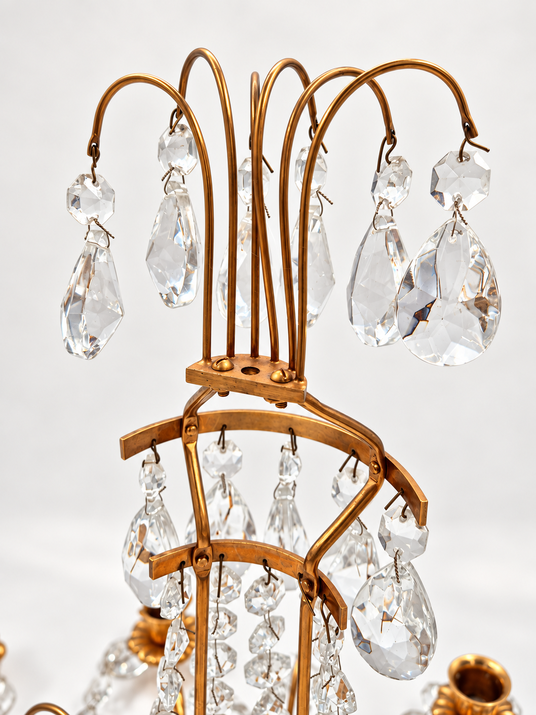 Pair of 2 Turun Kristalli Crystal Wall Candle Sconces