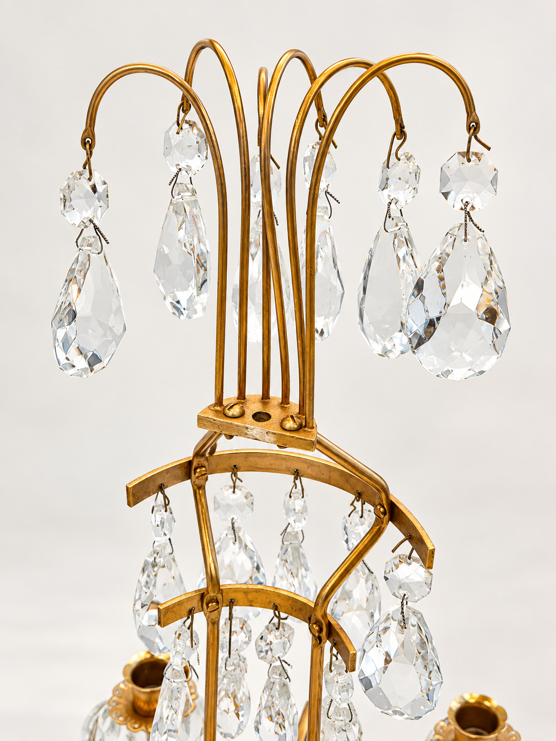 Pair of 2 Turun Kristalli Crystal Wall Candle Sconces