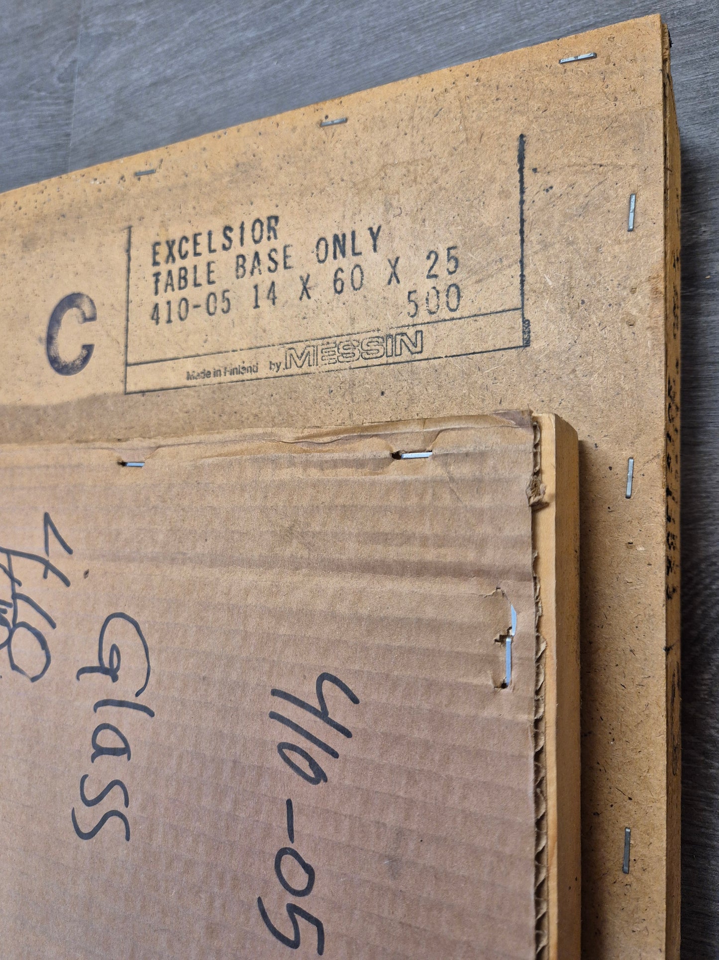 Vintage Finnish Glass & Brass Coffee Table – Messin Oy Unused, Original Factory Packaging – c. 1970s