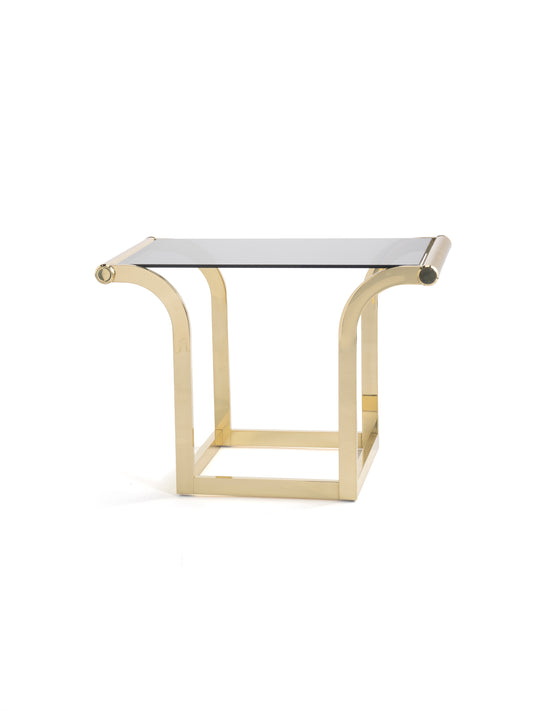 Vintage Finnish Glass & Brass Coffee Table – Messin Oy Unused, Original Factory Packaging – c. 1970s