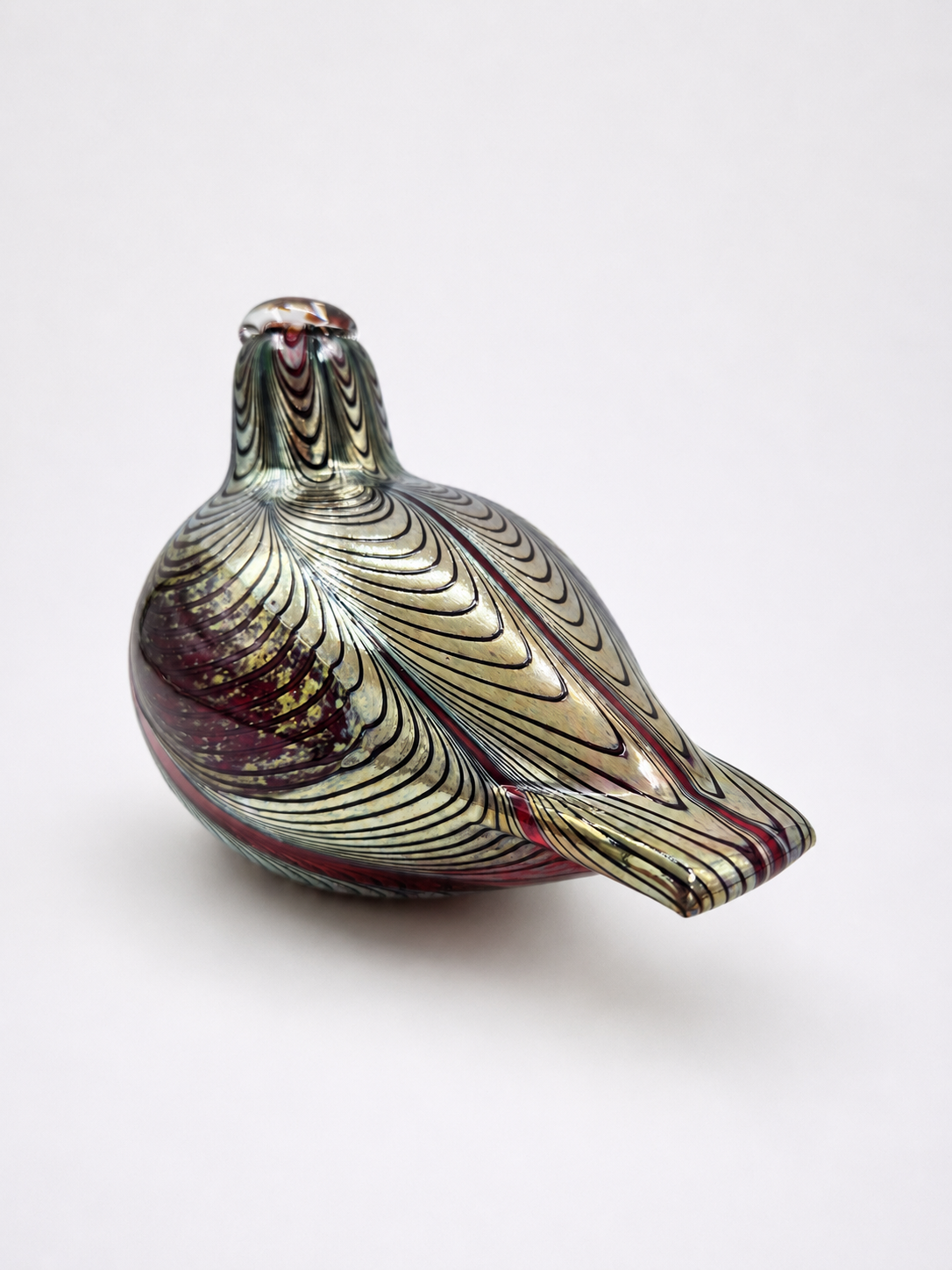 Vintage Nuutajärvi Oiva Toikka "Fasaani" Art Glass Bird | Signed Finnish Glass Sculpture