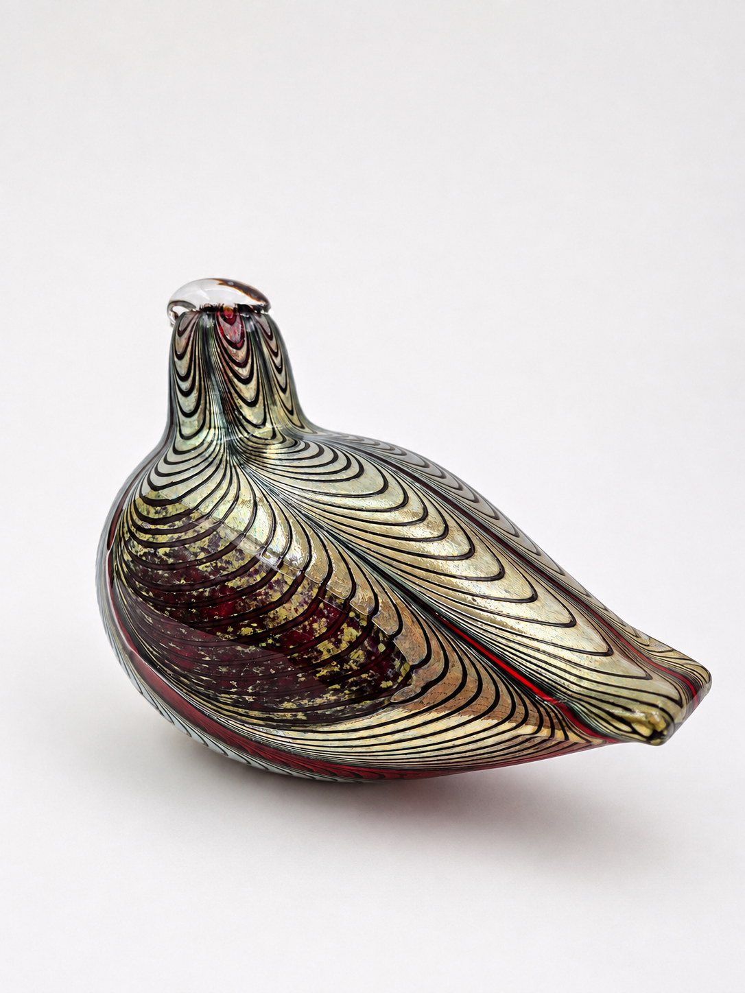 Vintage Nuutajärvi Oiva Toikka "Fasaani" Art Glass Bird | Signed Finnish Glass Sculpture