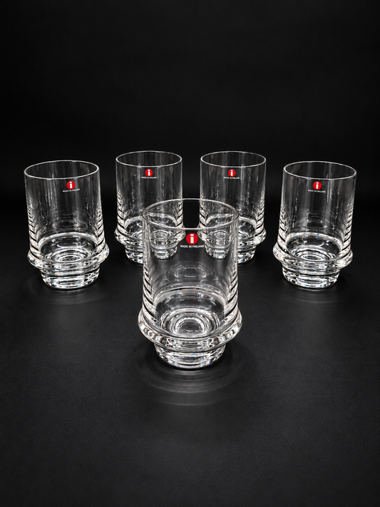 Set of 5 Iittala Marski Glasses by Tapio Wirkkala, Drinking Glasses