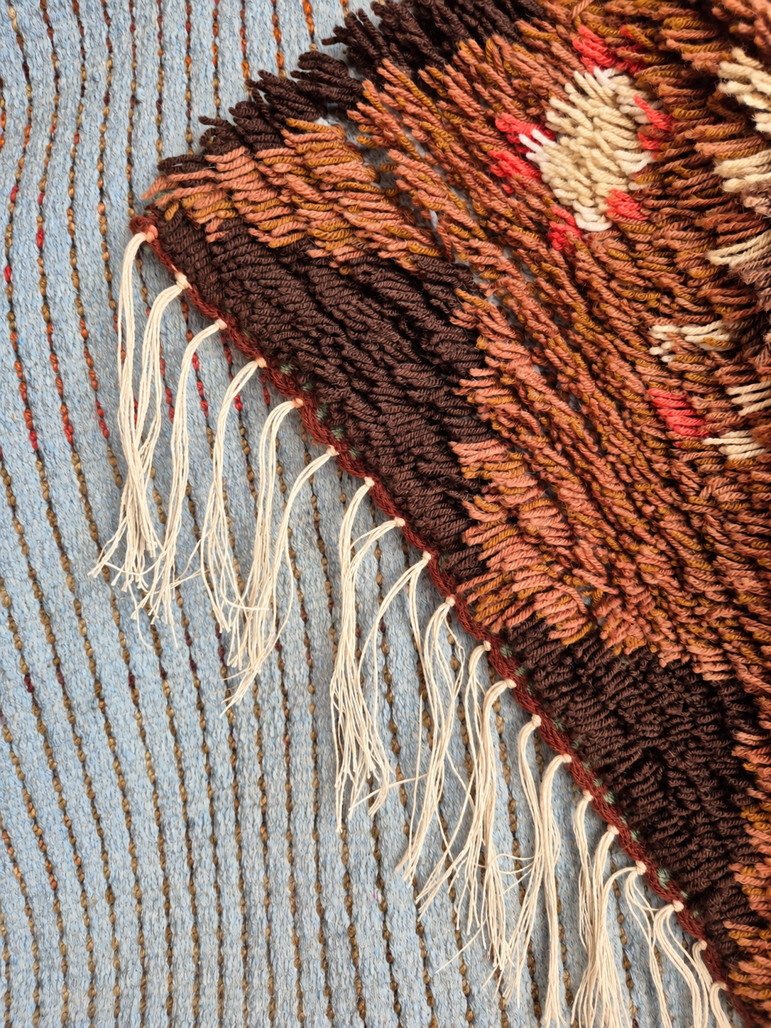 Vintage Finnish Humalasalkoja Ryijy by A.W. Raitio, Neovius Wall Rug, Scandinavian Wool Tapestry