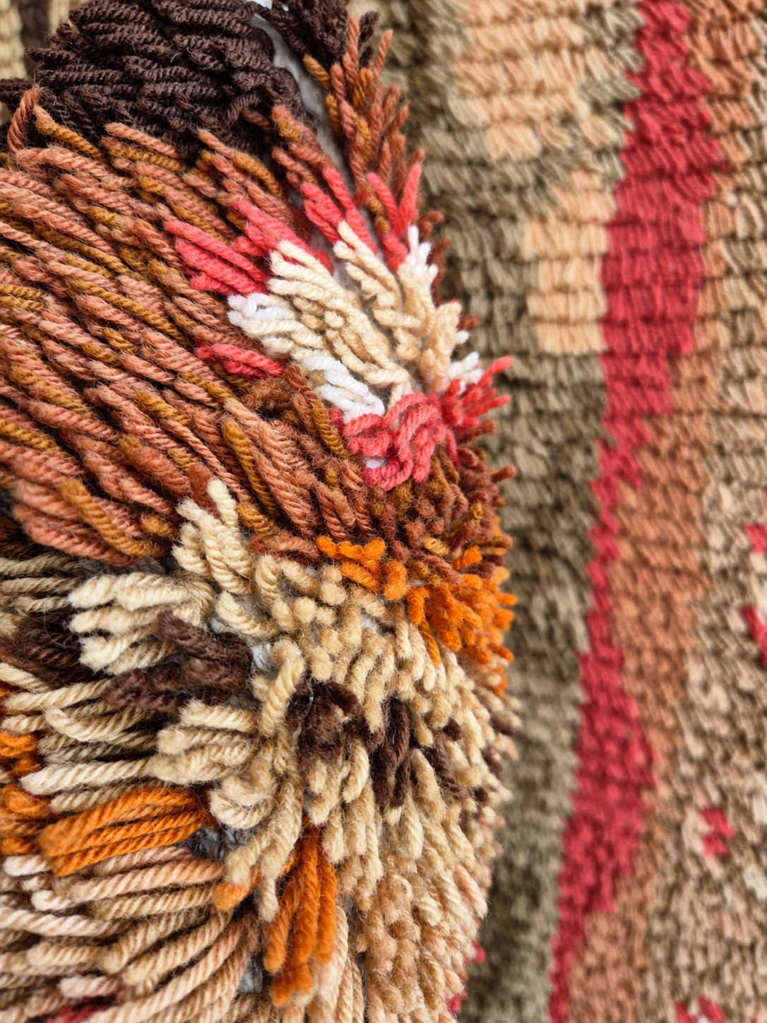 Vintage Finnish Humalasalkoja Ryijy by A.W. Raitio, Neovius Wall Rug, Scandinavian Wool Tapestry