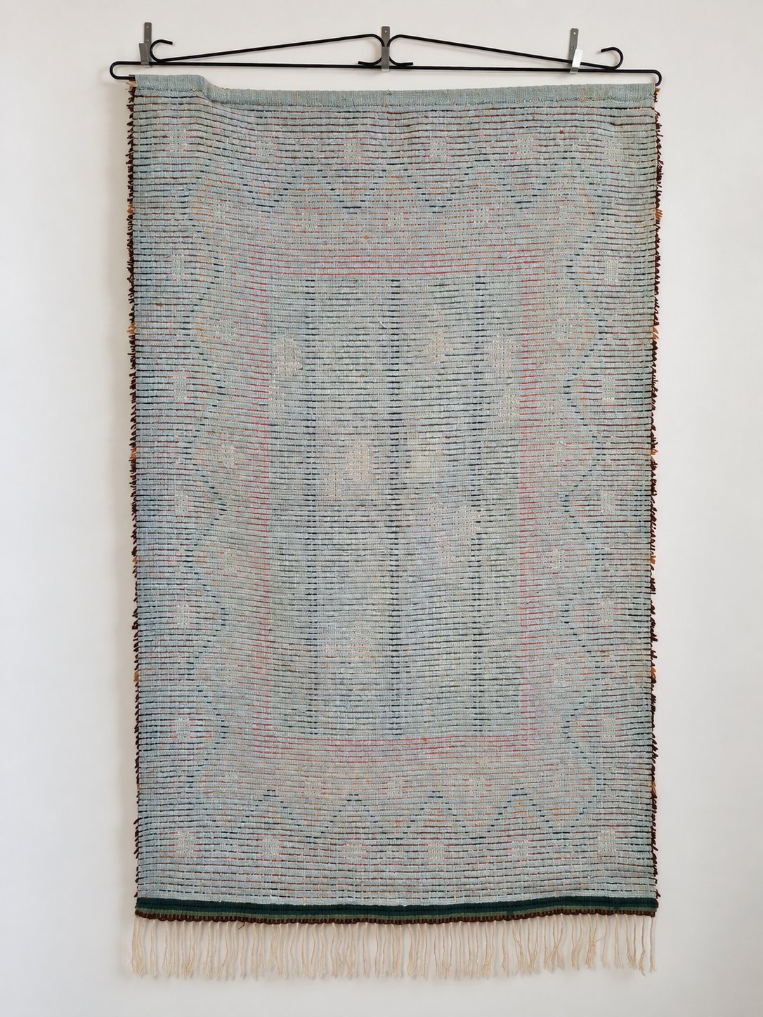 Vintage Finnish Humalasalkoja Ryijy by A.W. Raitio, Neovius Wall Rug, Scandinavian Wool Tapestry