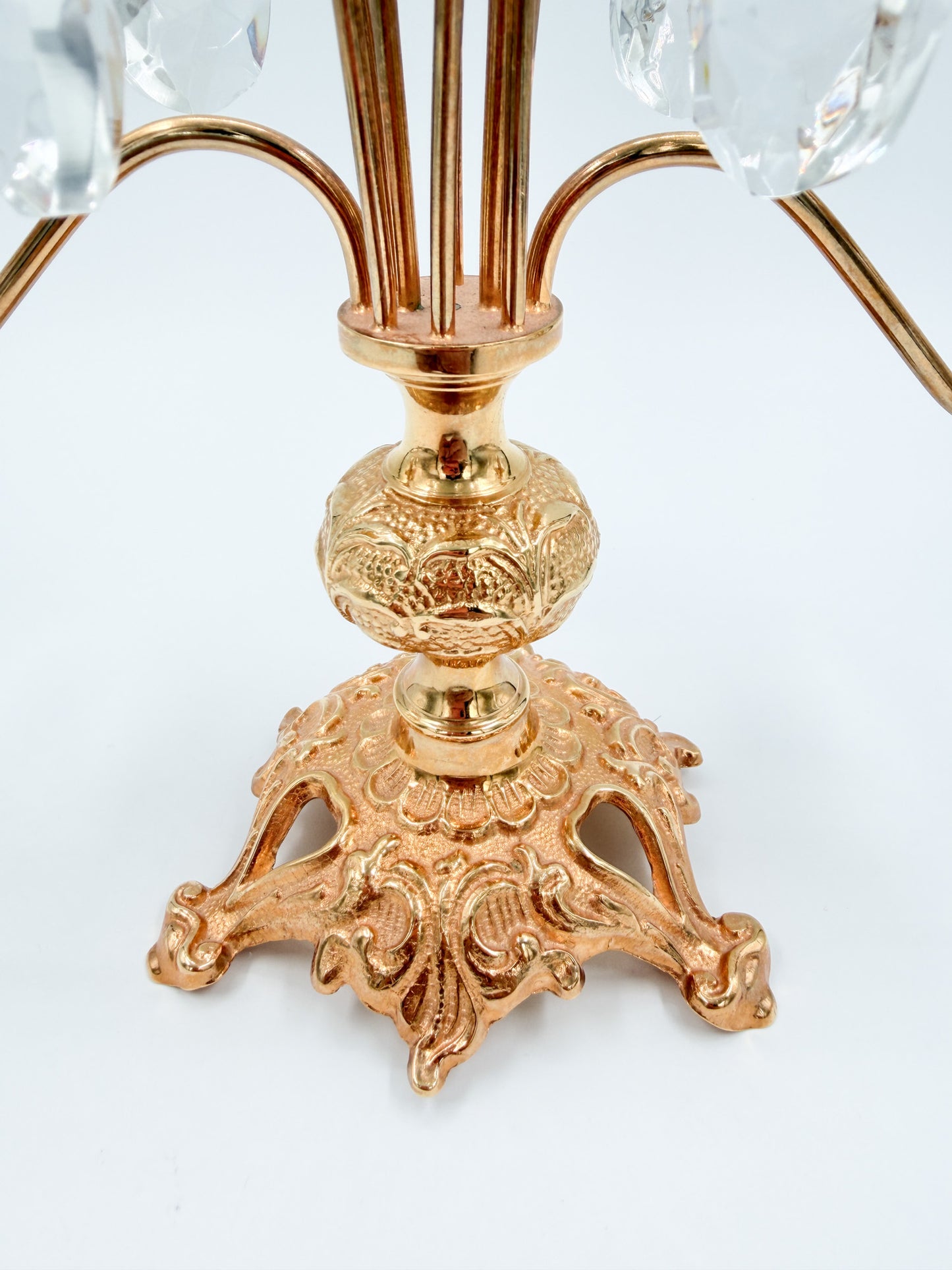 Turun Kristalli Candle Holder, Crystal & Brass Candelabra