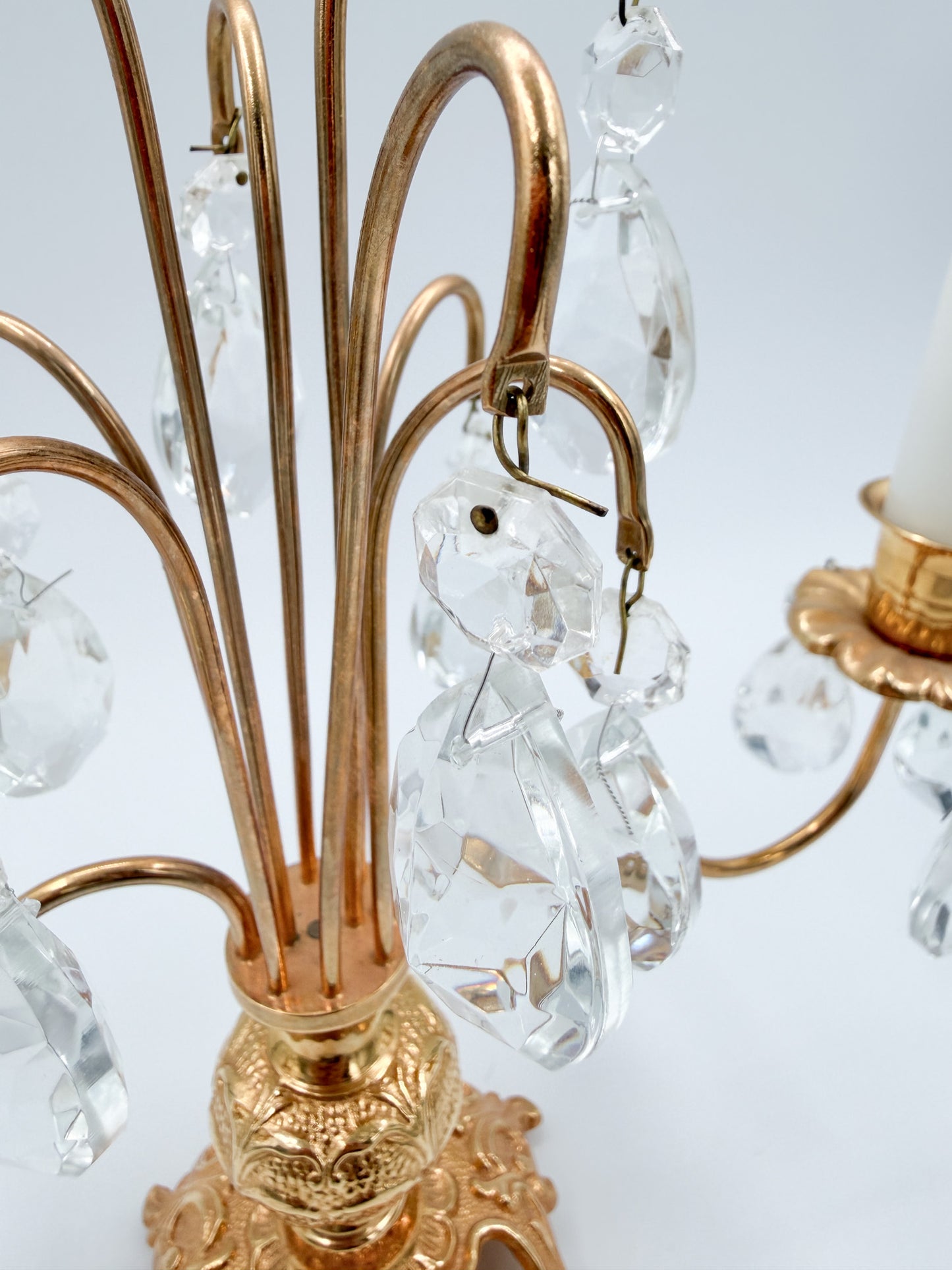Turun Kristalli Candle Holder, Crystal & Brass Candelabra