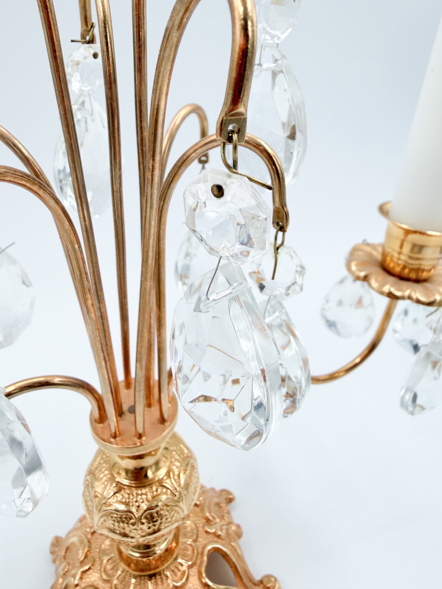 Turun Kristalli Candle Holder, Crystal & Brass Candelabra