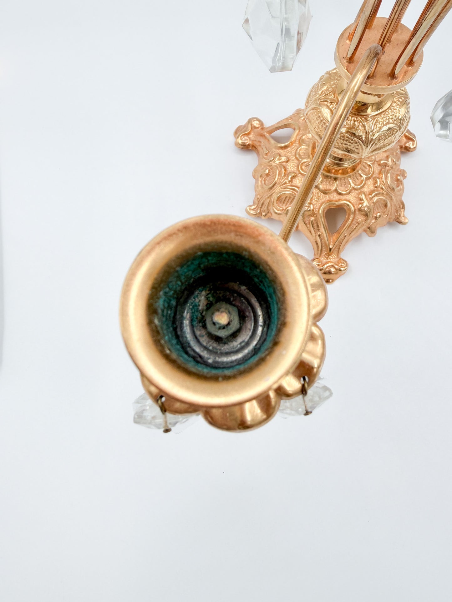 Turun Kristalli Candle Holder, Crystal & Brass Candelabra