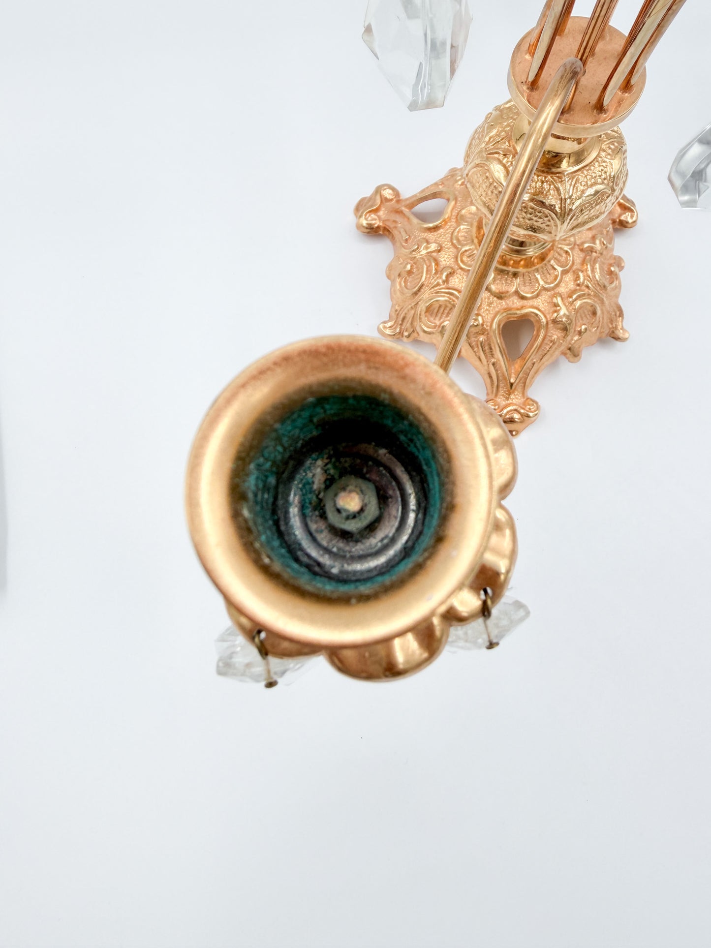 Turun Kristalli Candle Holder, Crystal & Brass Candelabra