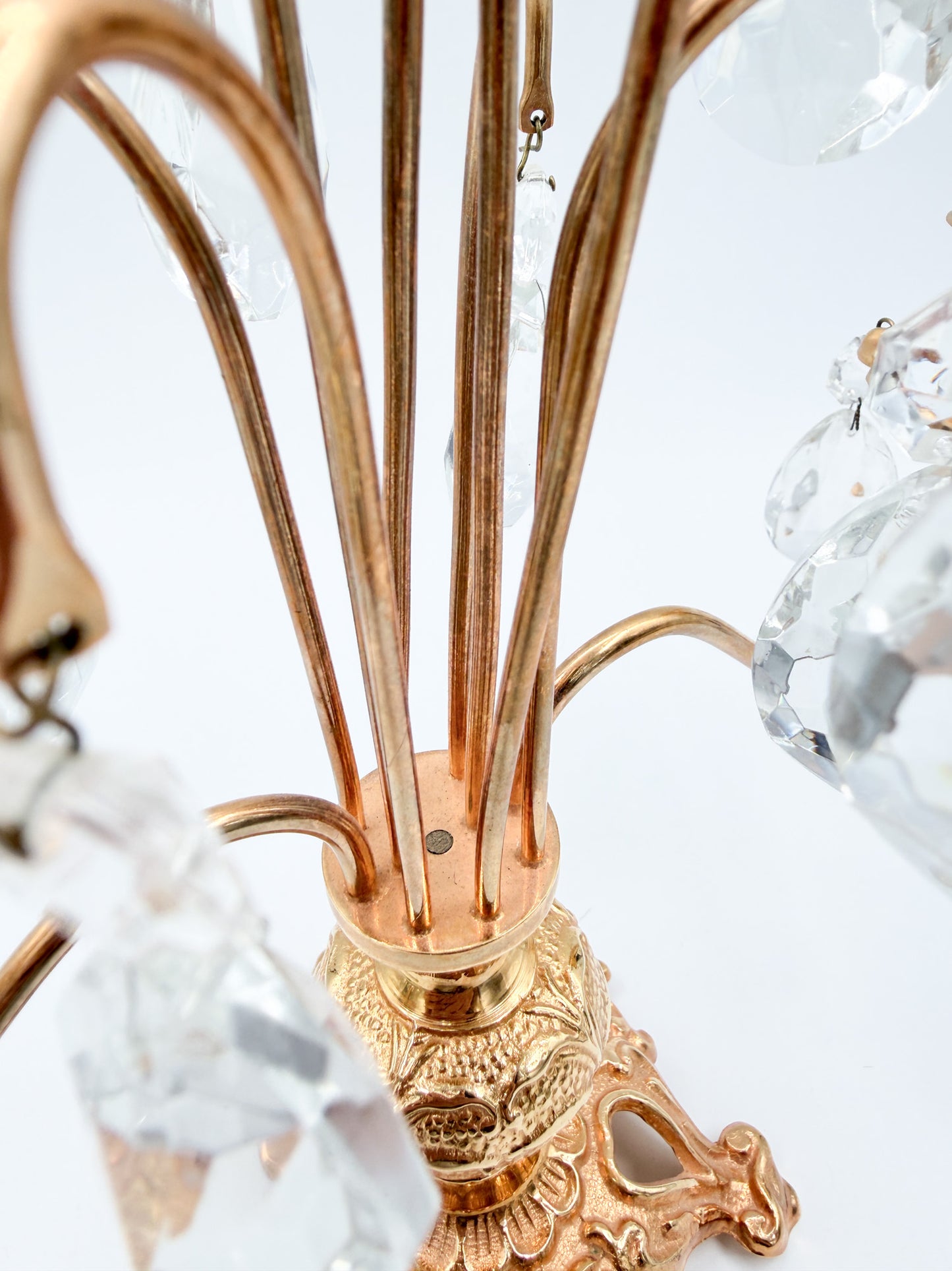 Turun Kristalli Candle Holder, Crystal & Brass Candelabra
