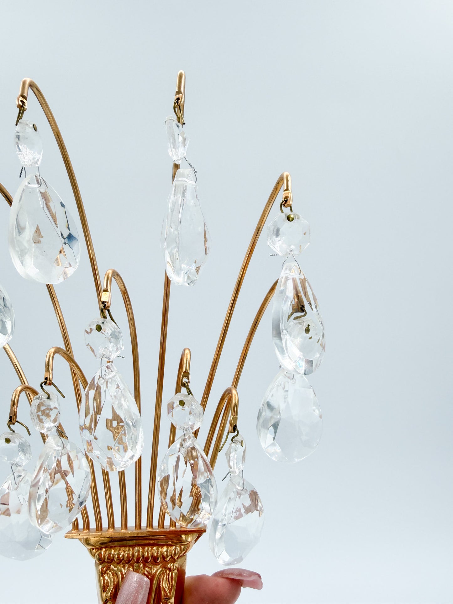 Turun Kristalli Wall Candle Holder Crystal Brass Sconce Pair