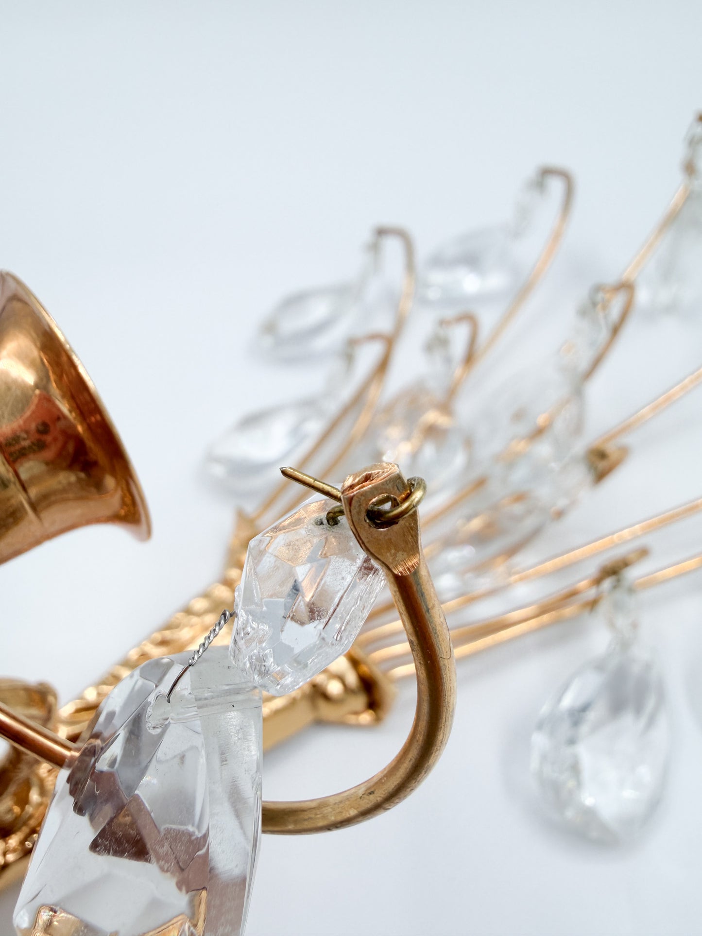 Turun Kristalli Wall Candle Holder Crystal Brass Sconce Pair