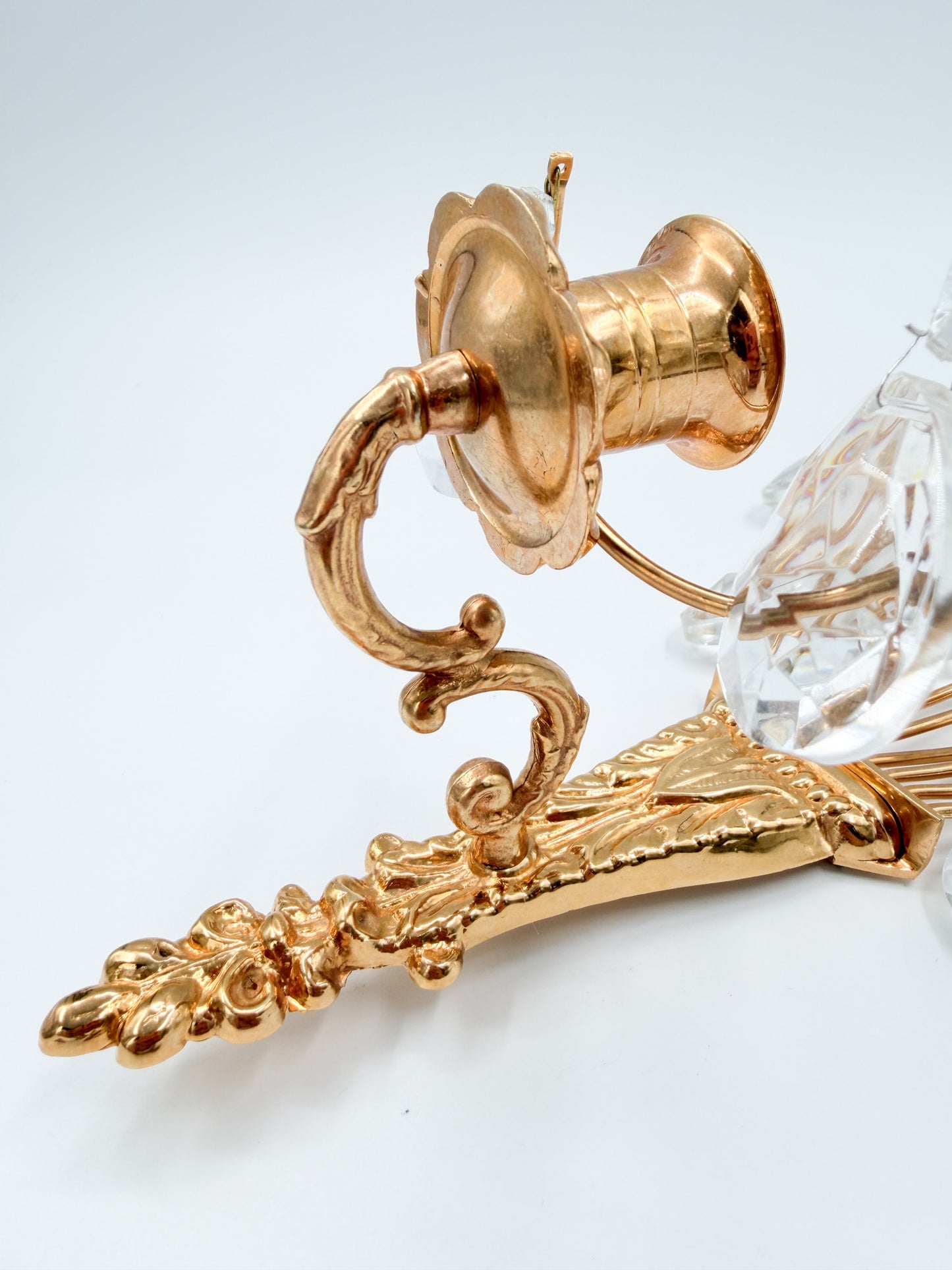 Turun Kristalli Wall Candle Holder Crystal Brass Sconce Pair