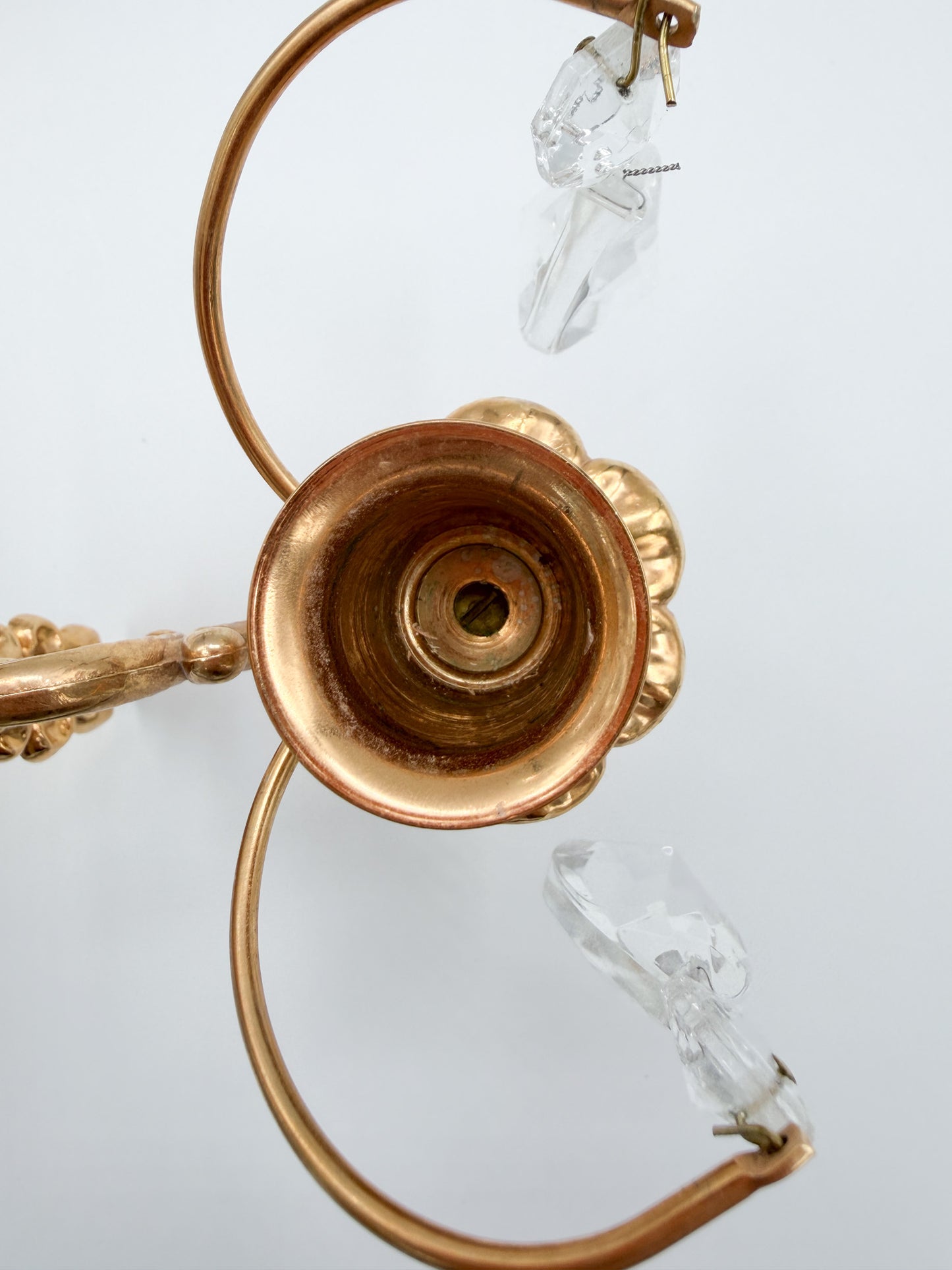 Turun Kristalli Wall Candle Holder Crystal Brass Sconce Pair