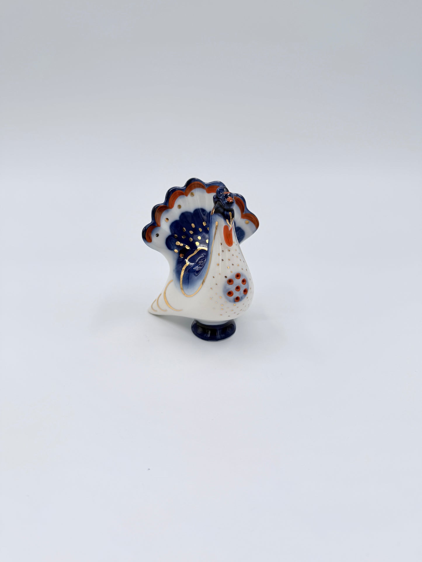 Vintage USSR Lomonosov Porcelain Turkey Salt & Pepper Shakers Set Hand Painted