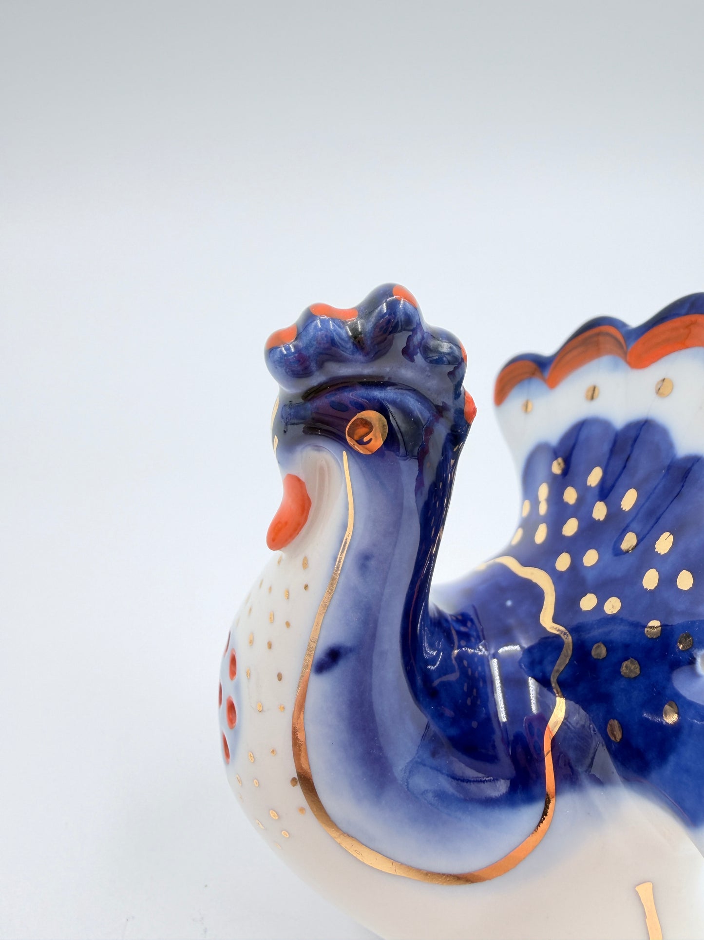 Vintage USSR Lomonosov Porcelain Turkey Salt & Pepper Shakers Set Hand Painted