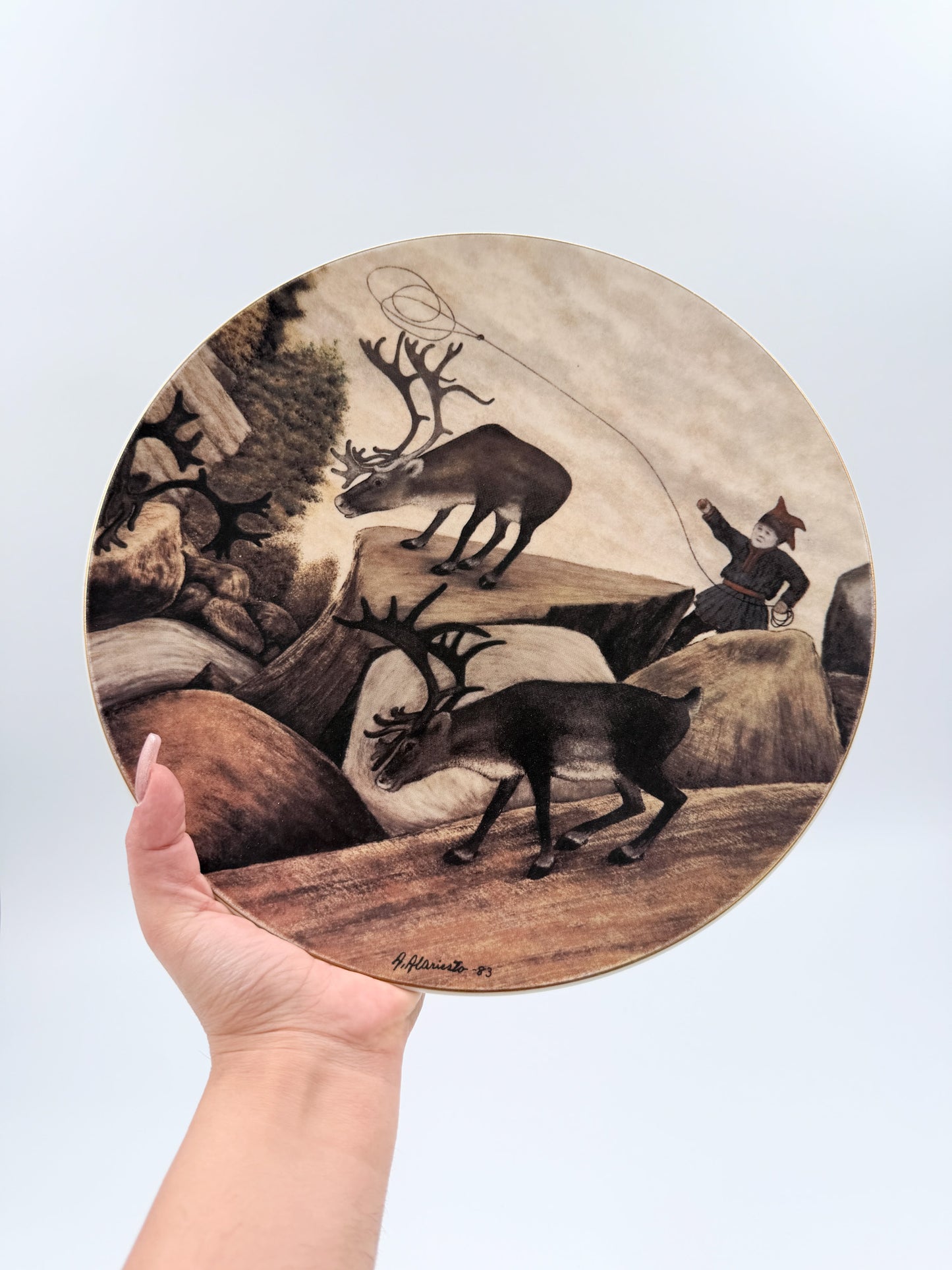 Arabia Finland 1983 Andreas Alariesto Lapland Wall Plate – Limited Edition 7000
