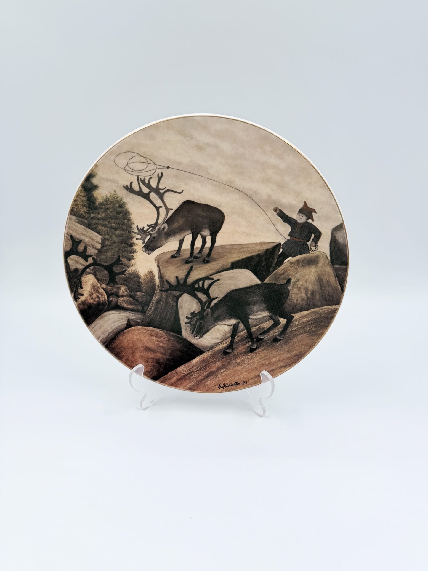 Arabia Finland 1983 Andreas Alariesto Lapland Wall Plate – Limited Edition 7000