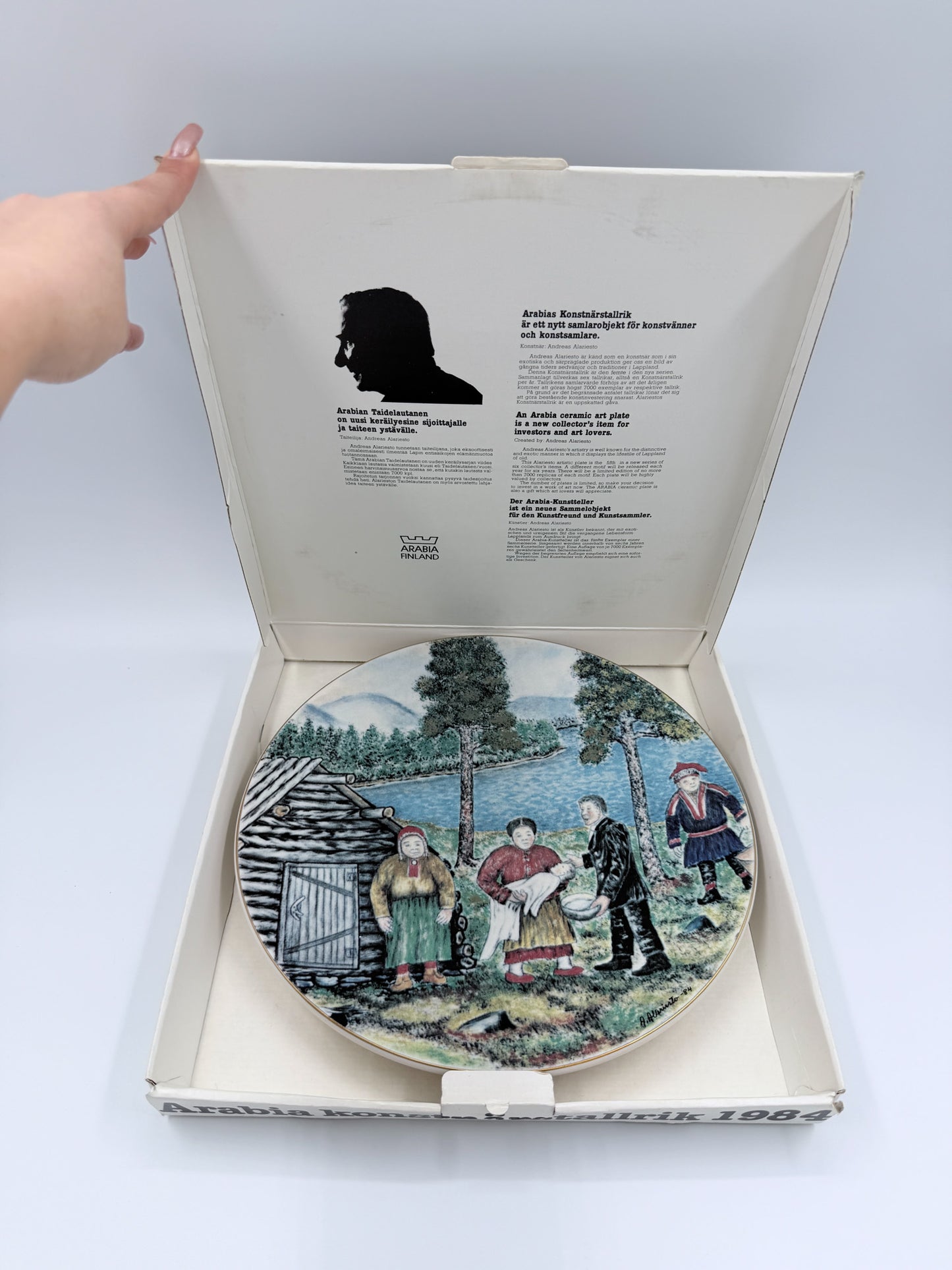 Arabia Finland 1984 Andreas Alariesto Lapland Wall Plate – Limited Edition 7000