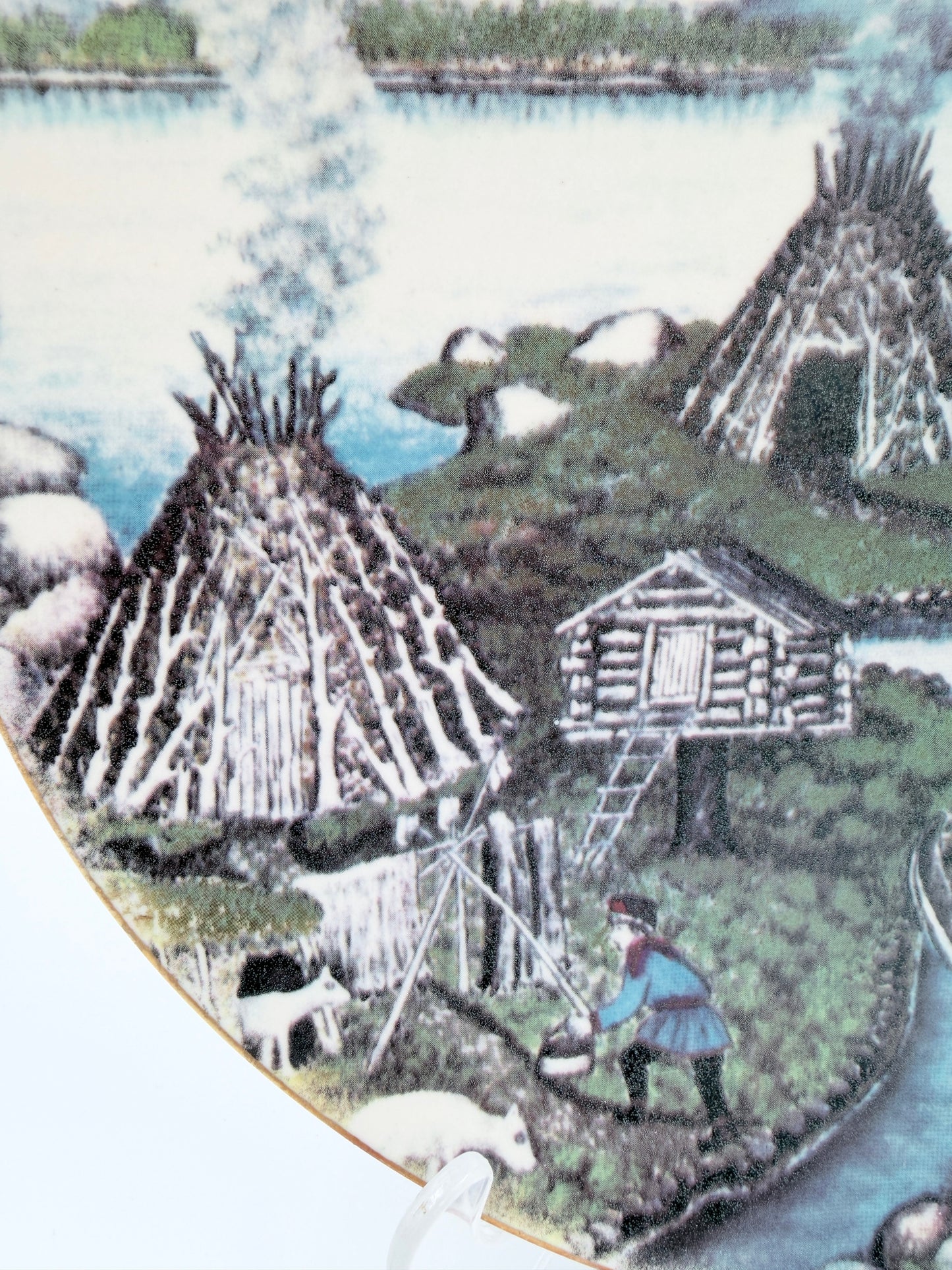 Arabia Finland 1984 Andreas Alariesto Lapland Village Wall Plate – Limited Edition 7000