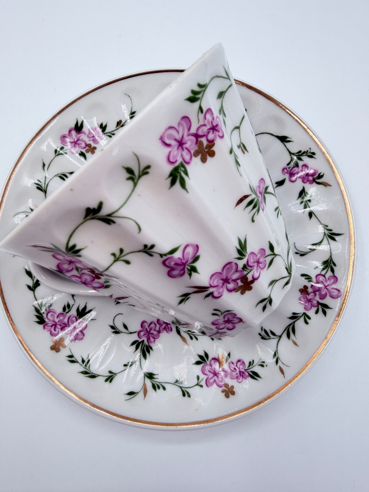 Lomonosov Porcelain Cup & Saucer Pink Floral Gold Trim