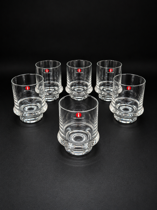 Set of 6 Iittala Marski Glasses by Tapio Wirkkala, Finnish Mid-Century Modern Glassware