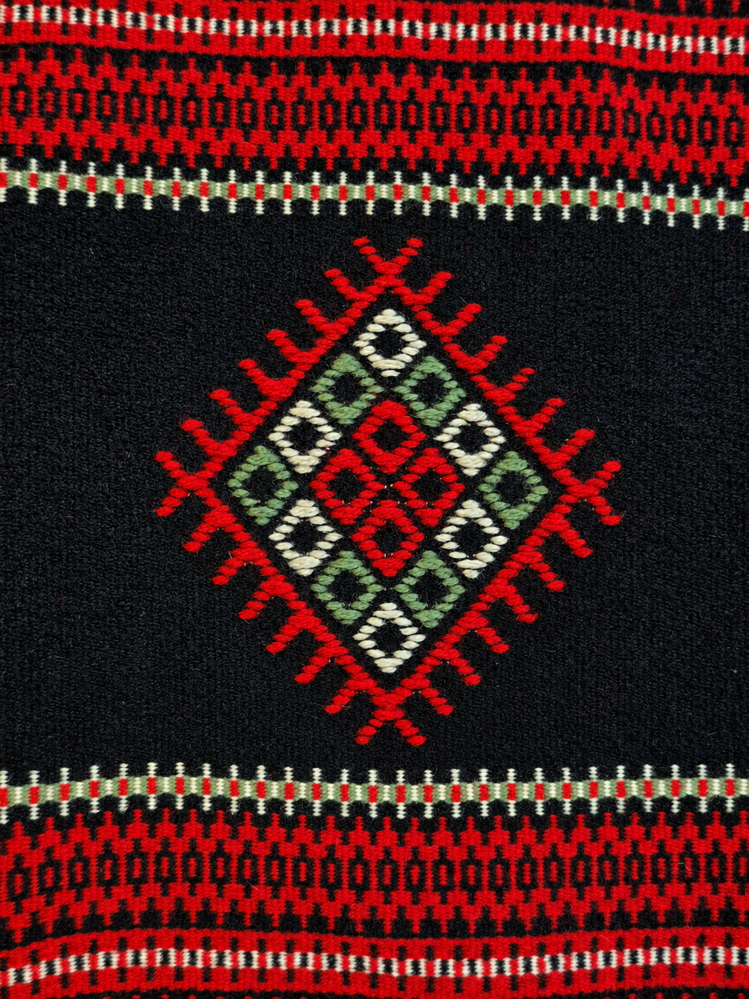 Vintage Finnish Karjalan Raanu Wall Hanging, Karelian Wool Textile