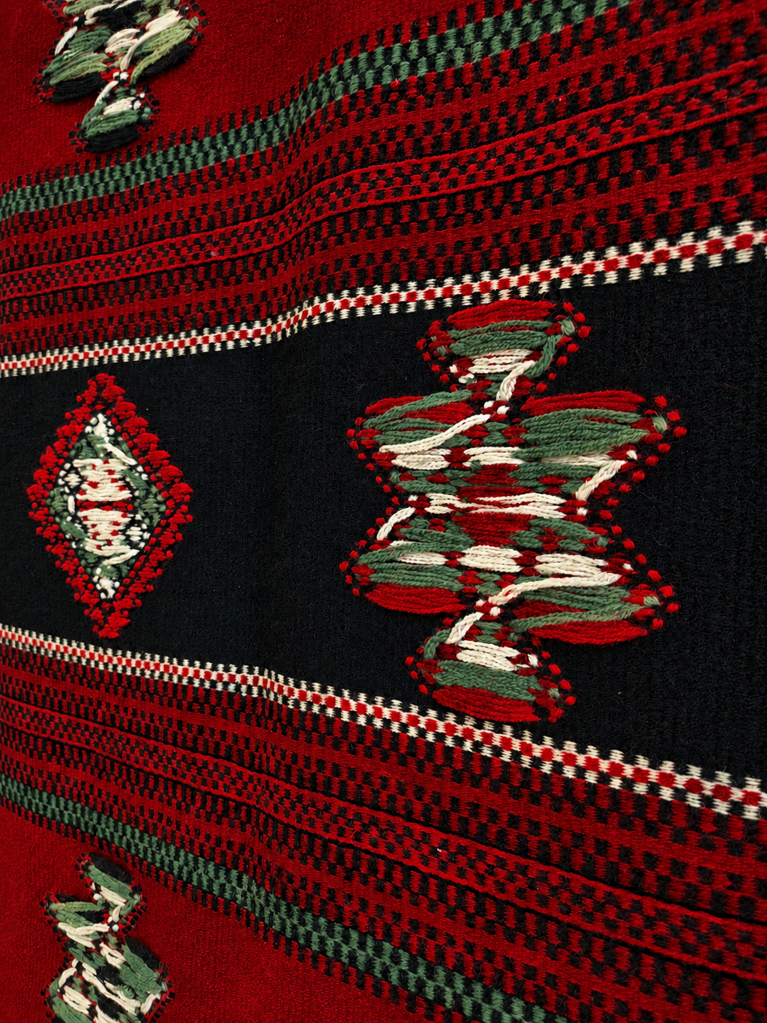 Vintage Finnish Karjalan Raanu Wall Hanging, Karelian Wool Textile