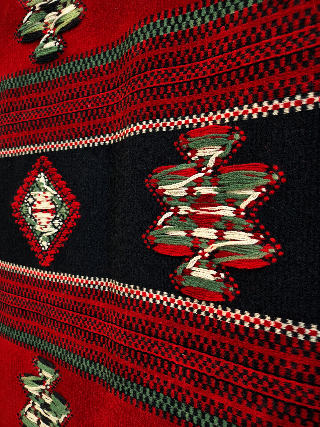 Vintage Finnish Karjalan Raanu Wall Hanging, Karelian Wool Textile