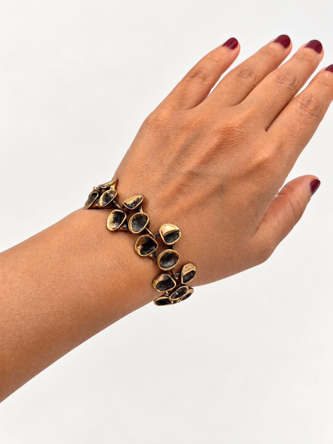 Hannu Ikonen Jäkälä Bronze Bracelet, Valo-Koru Finland, Vintage 1970s Finnish Jewelry, Scandinavian Modernist Bracelet