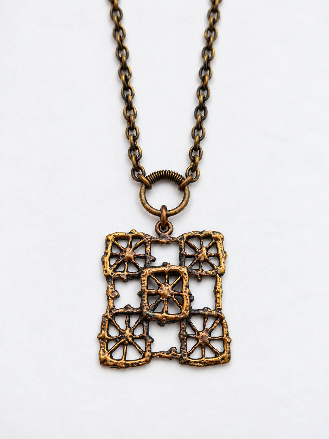 Pentti Sarpaneva Pitsi Bronze Necklace, Vintage Mid-Century Finnish Jewelry, Brutalist Design