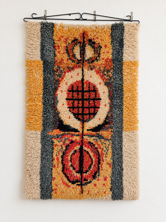 Vintage Finnish "Kehrä" rya rug designed by Leena-Kaisa Halme