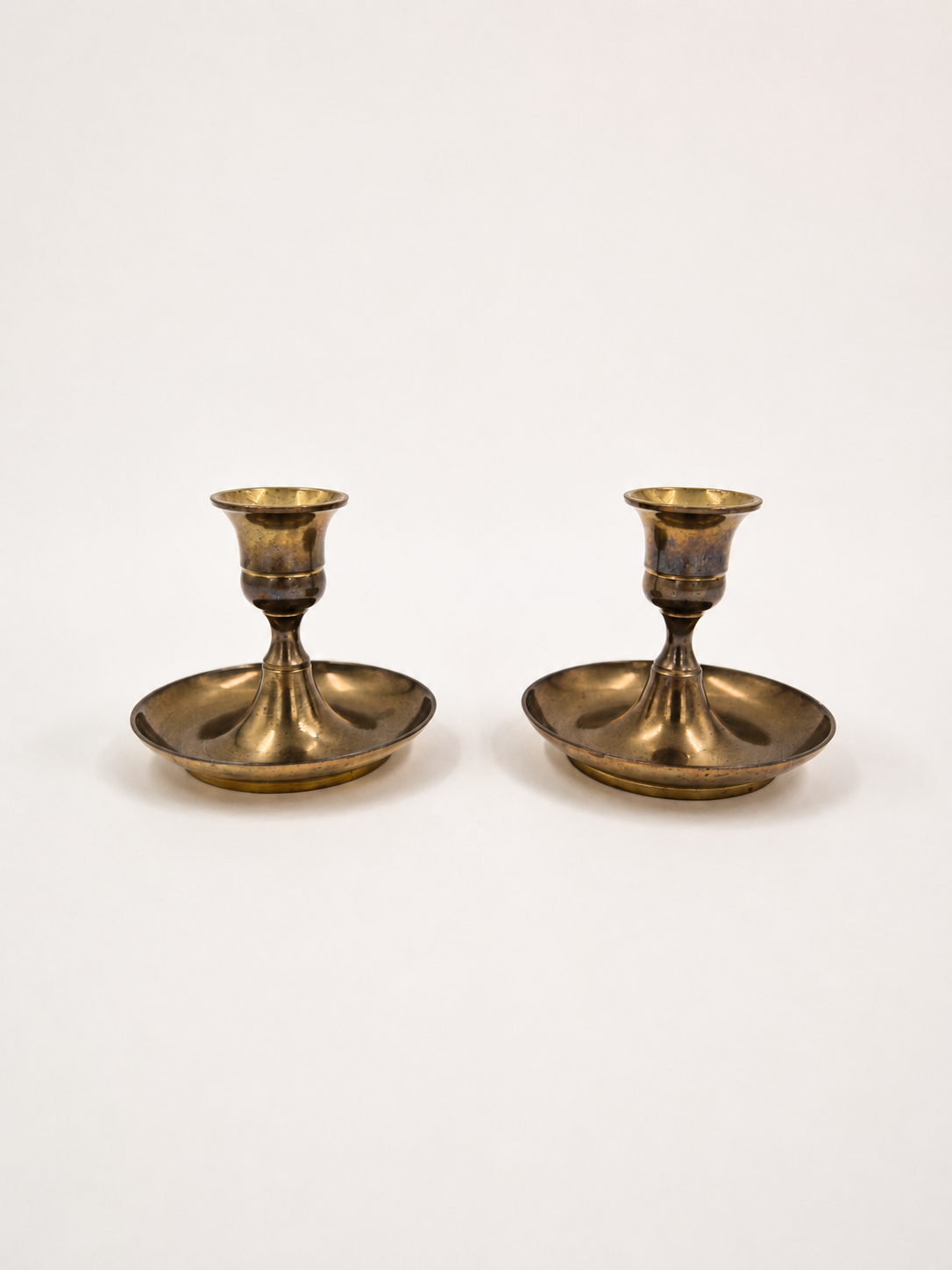 Pair of Vintage Brass Candle Holders