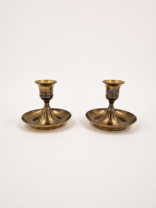 Pair of Vintage Brass Candle Holders