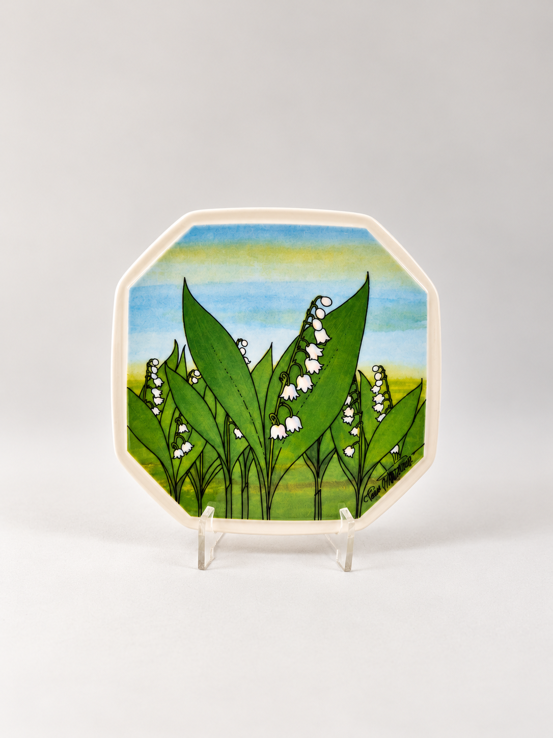Arabia Kielo Wall Plate 15cm, Toivo G. Utriainen, Finnish National Flower, Vintage Arabia Ceramic, 1993