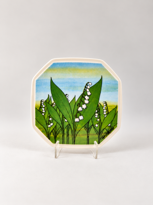 Arabia Kielo Wall Plate 15cm, Toivo G. Utriainen, Finnish National Flower, Vintage Arabia Ceramic, 1993