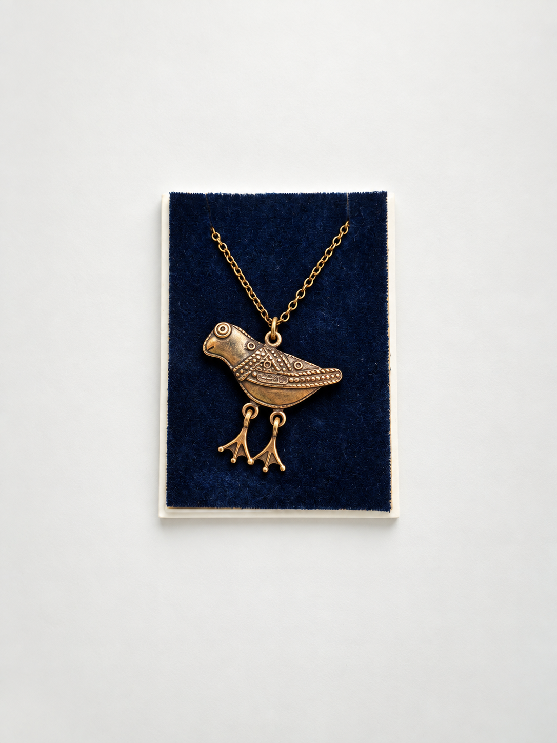Vintage Kalevala Koru Hattulan Lintu Bronze Bird Necklace, Made in Finland, Original Box