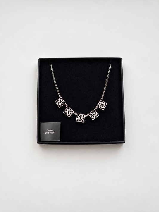 Liisa Vitali Pitsi Lace Necklace, 925 Sterling Silver, Finnish Designer Jewellery