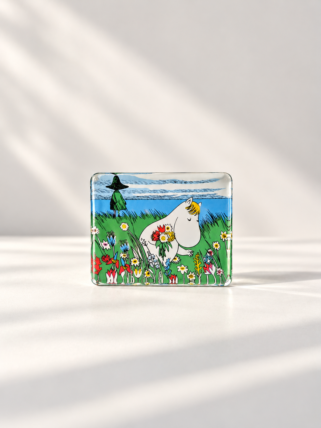Vintage Iittala Moomin Glass Paperweight, Tove Slotte-Elevant Design, Finnish Glass Art