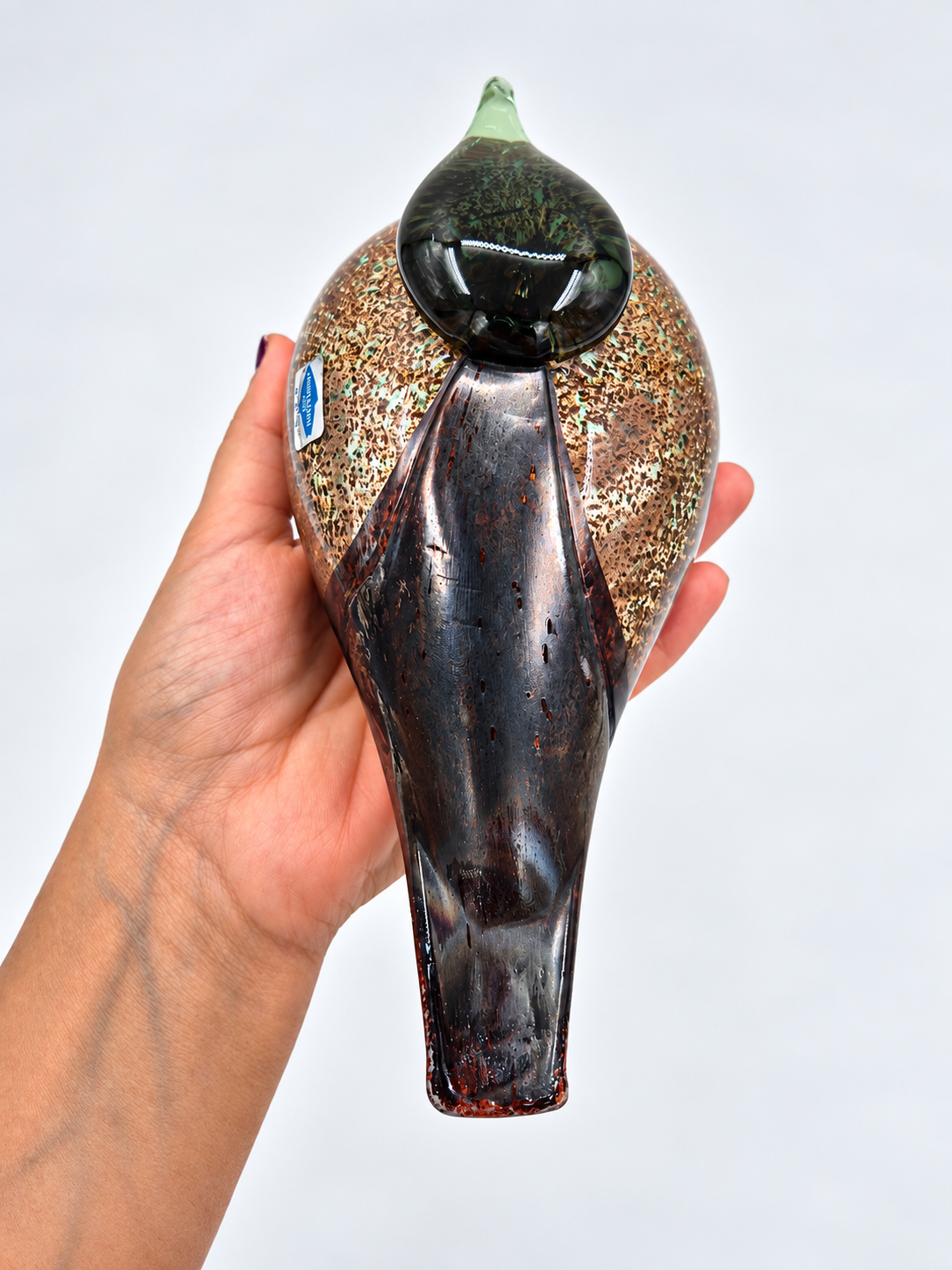 Signed Oiva Toikka Haahkatar Glass Bird, Nuutajärvi Finland