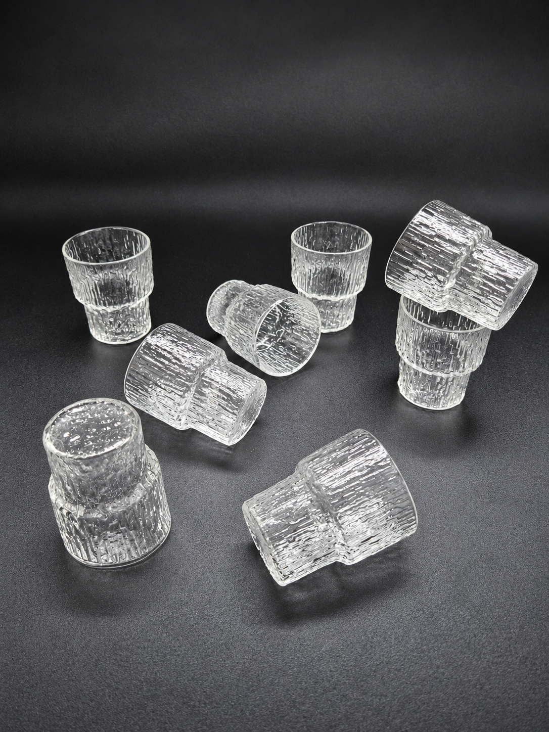 Iittala Paadar Snaps Glasses Set of 8 by Tapio Wirkkala – Vintage Finnish Glassware, 1970s