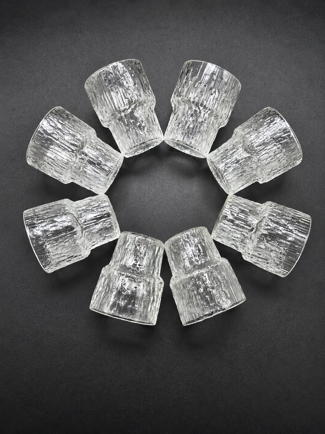 Iittala Paadar Snaps Glasses Set of 8 by Tapio Wirkkala – Vintage Finnish Glassware, 1970s